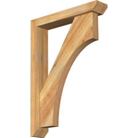 Ekena Millwork Westlake Slat Rough Sawn Bracket w/ Offset Brace, Western Red Cedar, 4"W x 20"D x 28"H BKT0402X20X28WTL06RWR